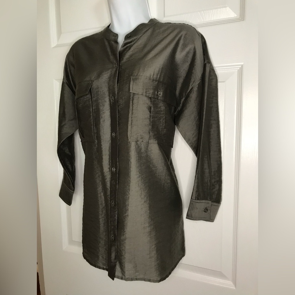 Joie Women’s Grey Sheer Button-Down Shirt M